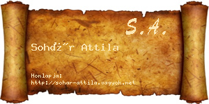 Sohár Attila névjegykártya